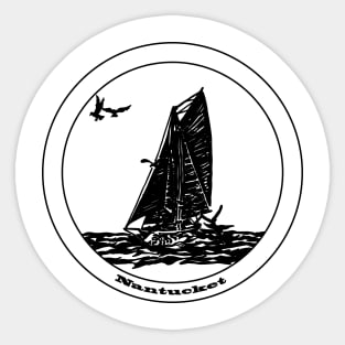 Nantucket - Gaff Rigged Cutter Wooden Sailboat Sticker